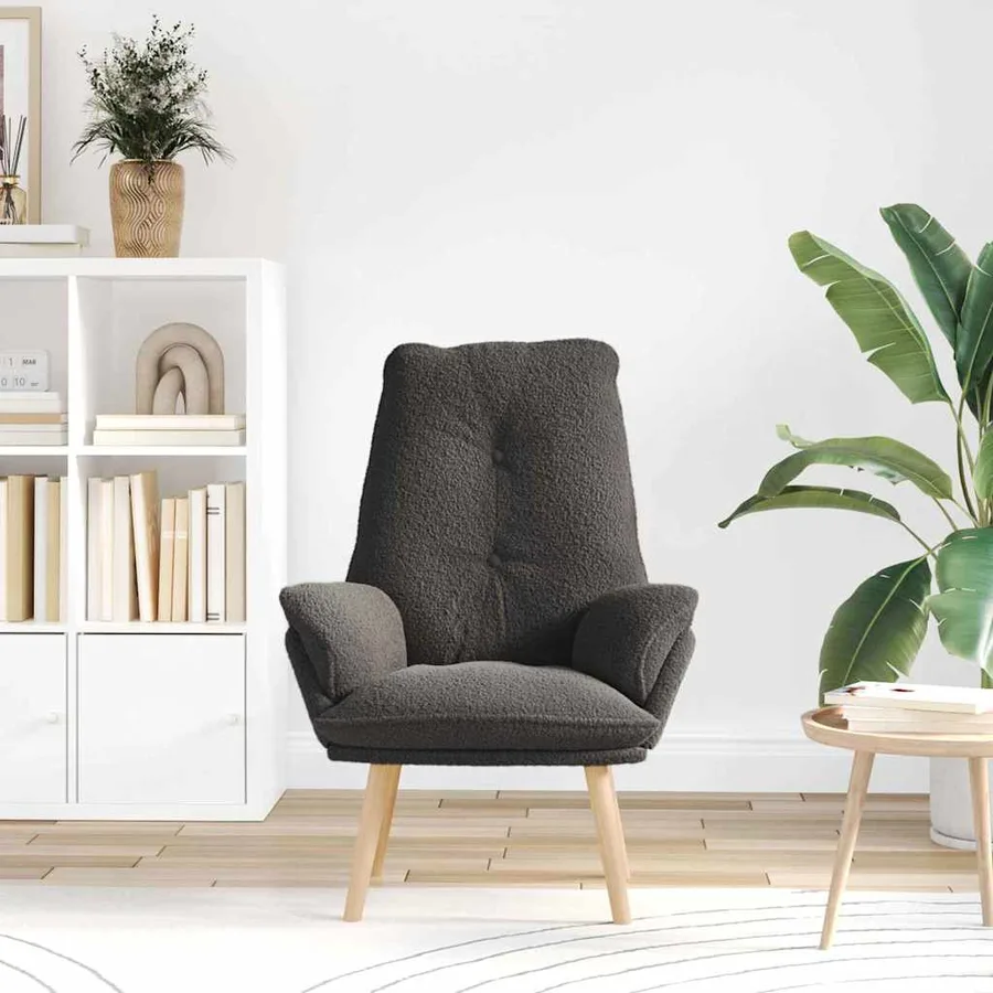 fauteuil Gris foncé 69 x 74 x 93 cm Tissu Sherpa - 3