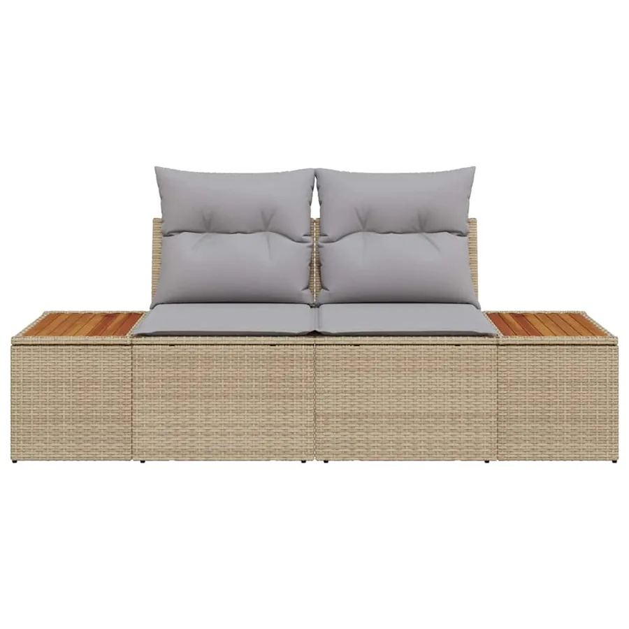 Canapé de jardin Beige 184 x 62 x 85cm polyrotin - 3