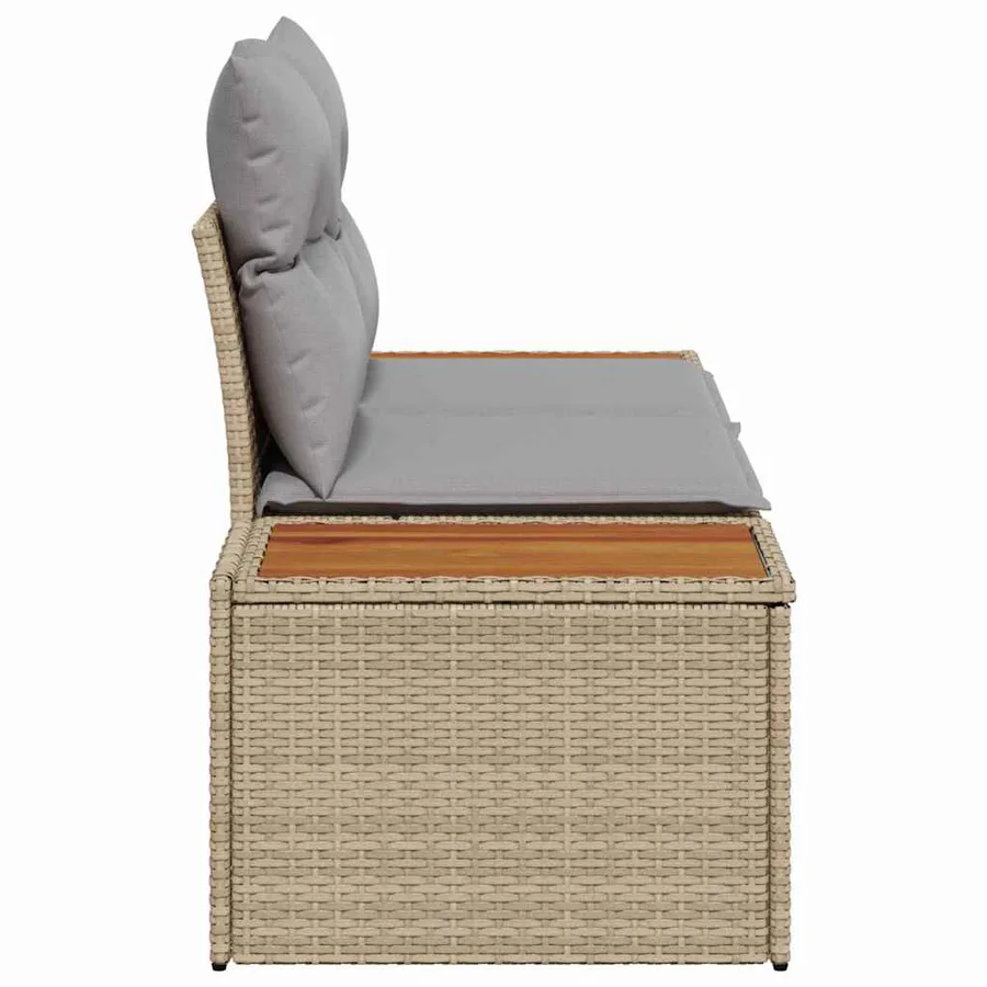 Canapé de jardin Beige 184 x 62 x 85cm polyrotin - 4