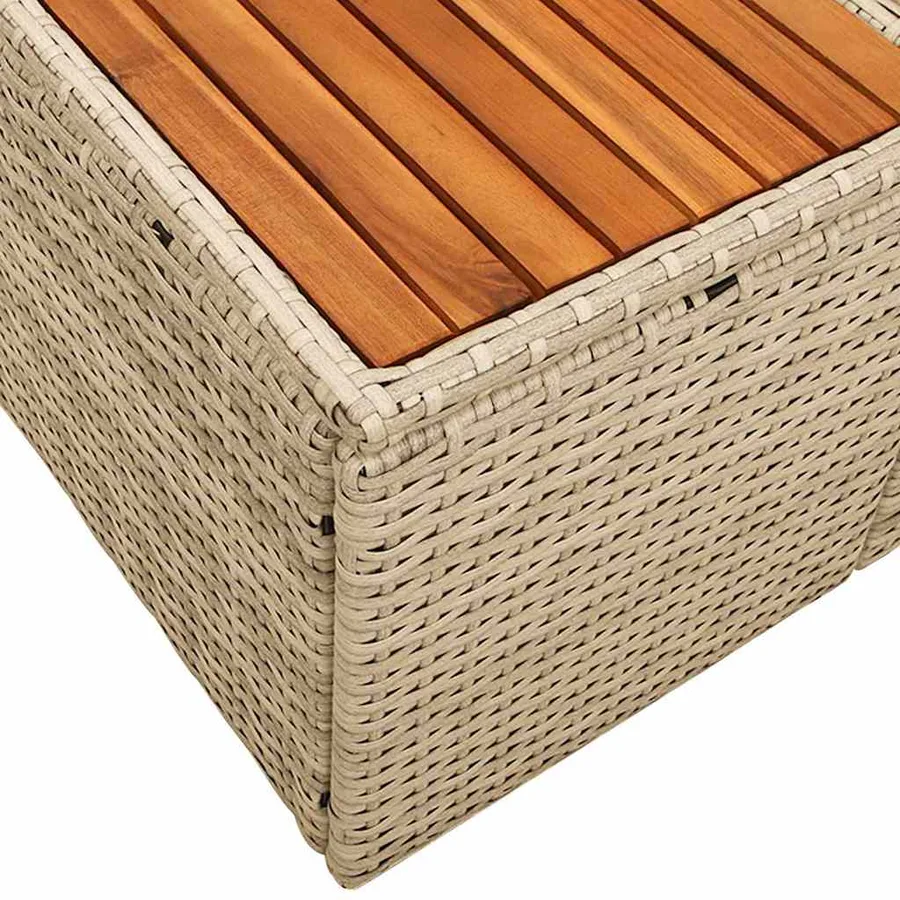 Canapé de jardin Beige 184 x 62 x 85cm polyrotin - 6