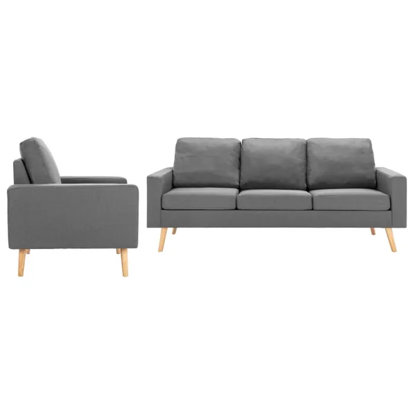 Ensemble de canapés 2 pcs Tissu Gris clair
