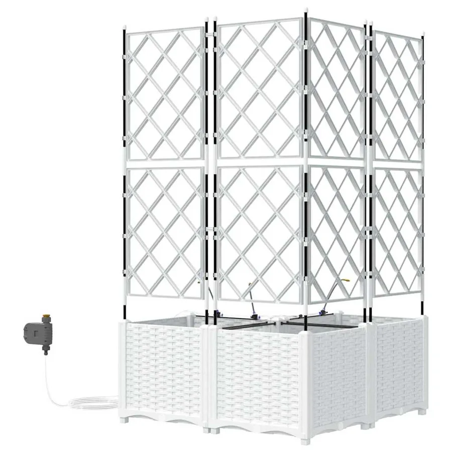 Cache-pot de jardin 3 pc Blanc 80 x 80 x 142 cm PP - 6