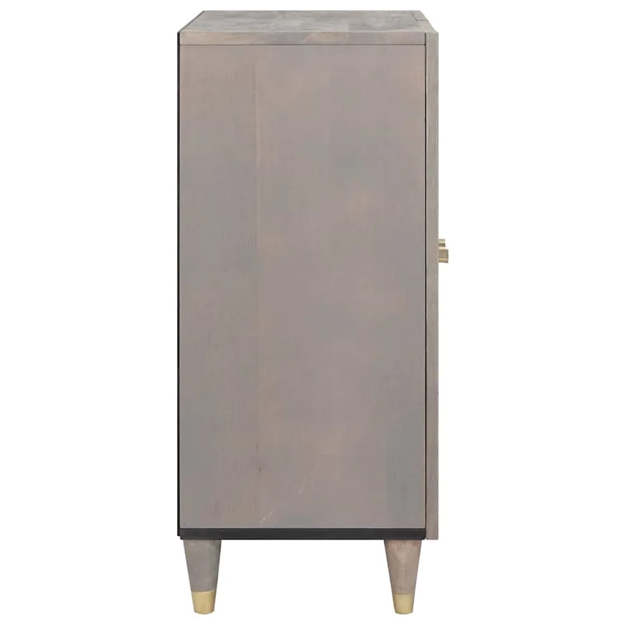 Buffet Gris et or 60 x 33 x 75 cm Bois de mangue massif - 4