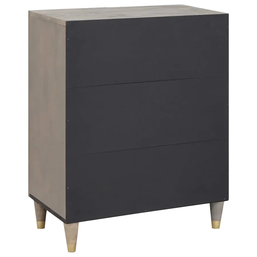 Buffet Gris et or 60 x 33 x 75 cm Bois de mangue massif - 5