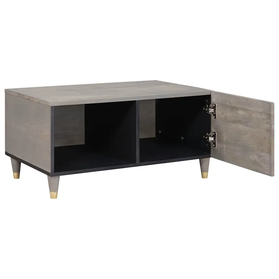 Table basse Gris 80 x 50 x 40 cm Bois de mangue massif - 2