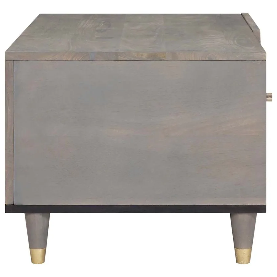 Table basse Gris 80 x 50 x 40 cm Bois de mangue massif - 4