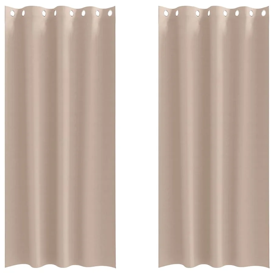 Rideaux occultants avec anneaux 2 pcs Taupe 245 x 140 cm - 2