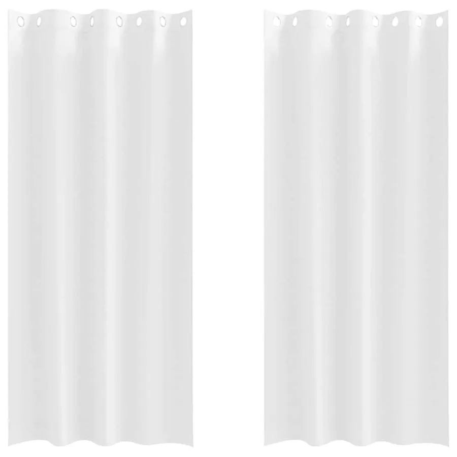 Rideaux occultants avec anneaux 2 pcs Blanc pur 245 x 140 cm - 2