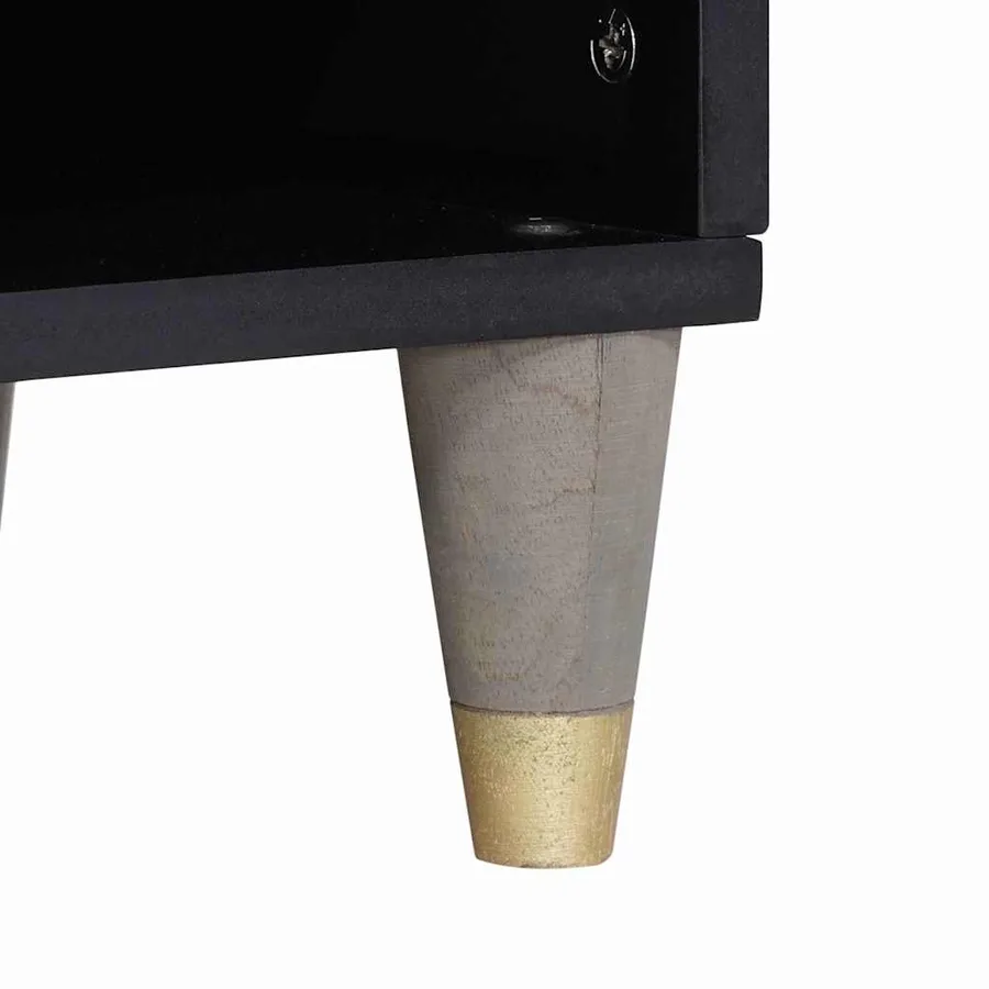 Meuble TV Gris 100 x 33 x 46 cm Bois de mangue massif - 8