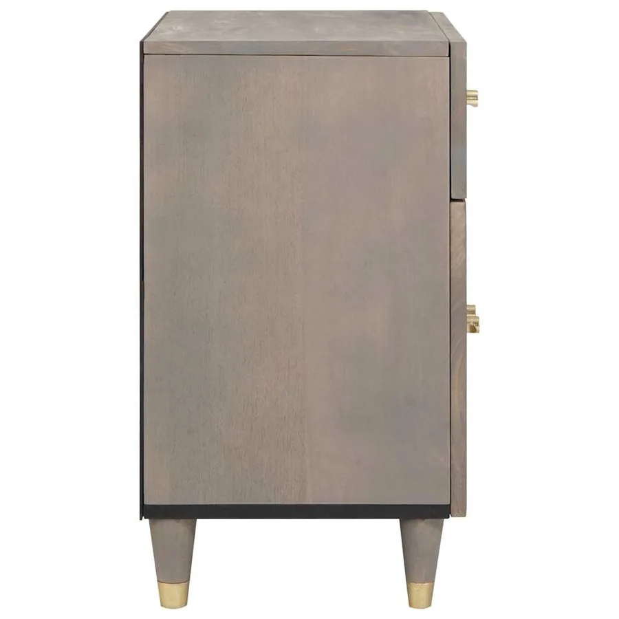 Cabinet de chevet avec porte avec tiroir Gris 50 x 33 x 60 cm - 4