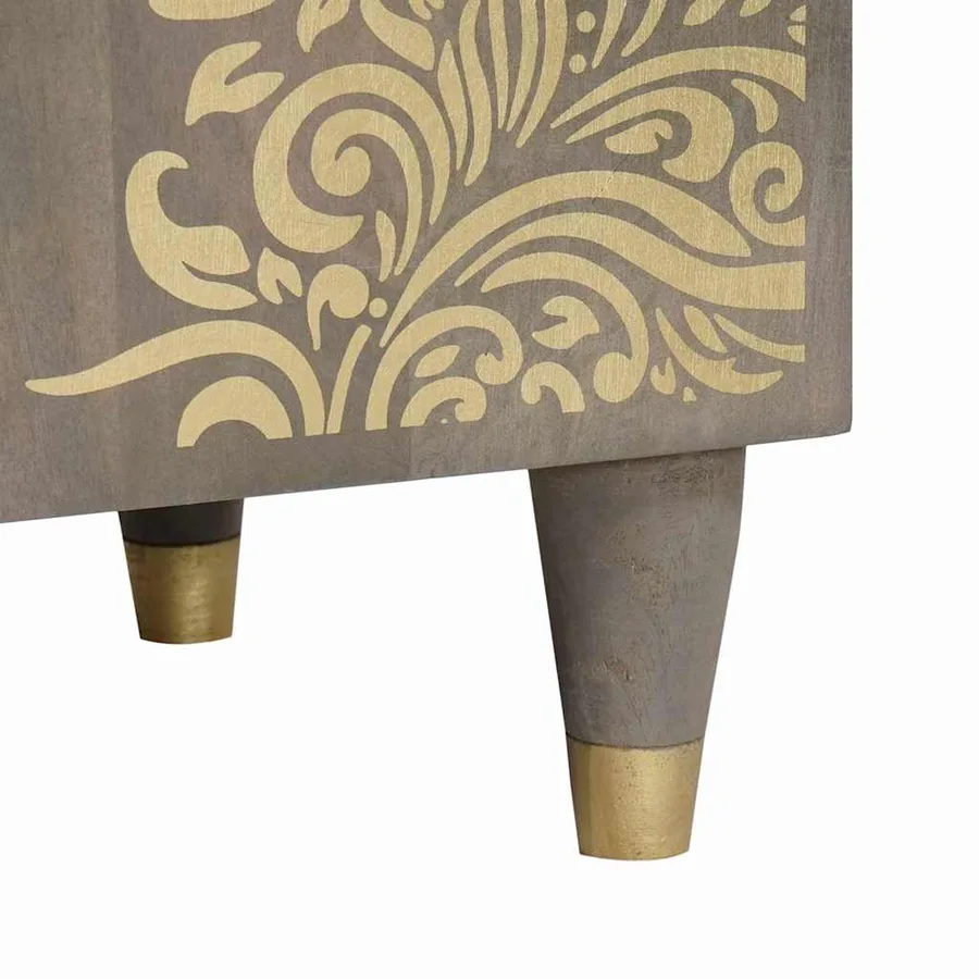Cabinet de chevet avec porte avec tiroir Gris 50 x 33 x 60 cm - 8