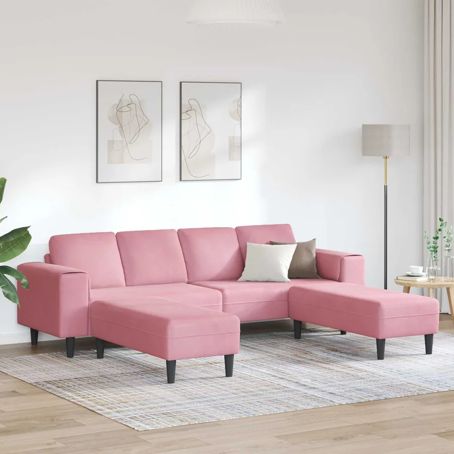 Canapé de salon 3 pcs Rose 250 x 188 x 76 cm