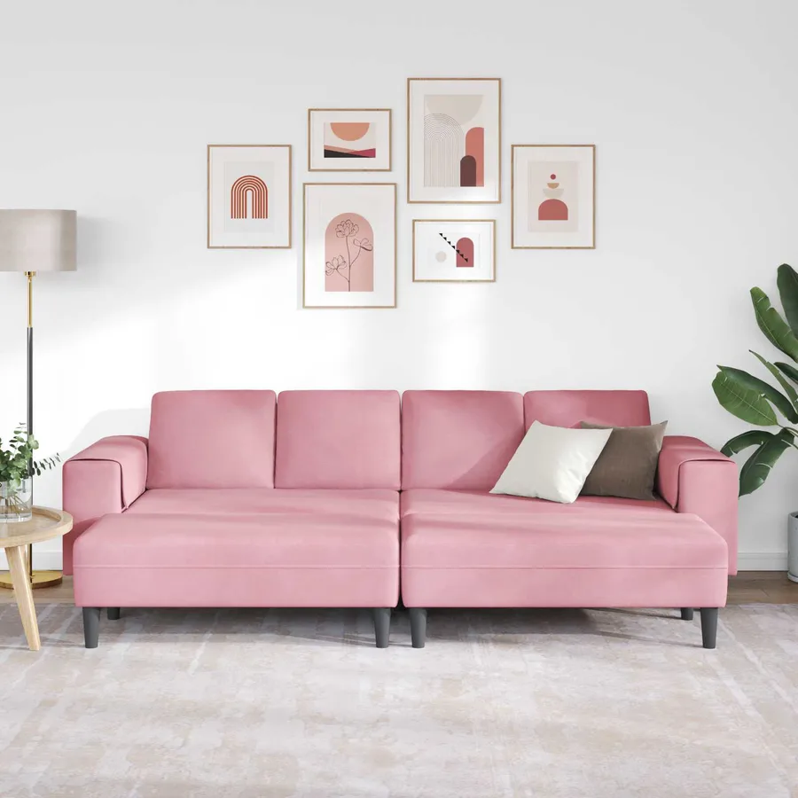 Canapé de salon 3 pcs Rose 250 x 188 x 76 cm - 3
