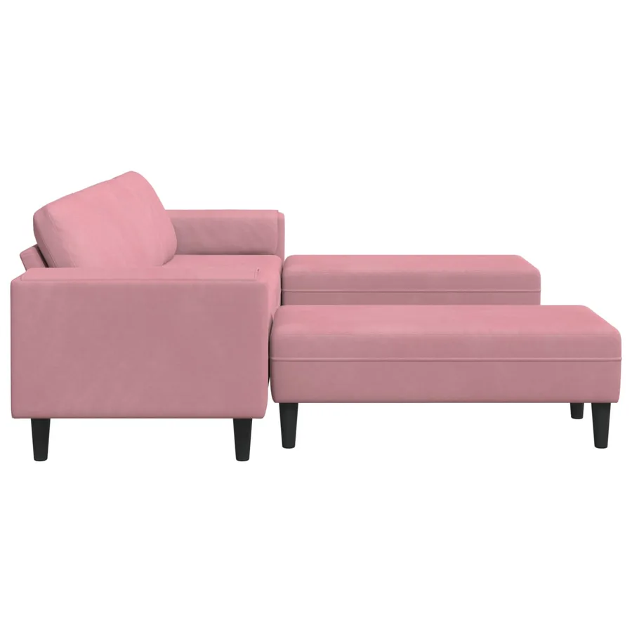 Canapé de salon 3 pcs Rose 250 x 188 x 76 cm - 5