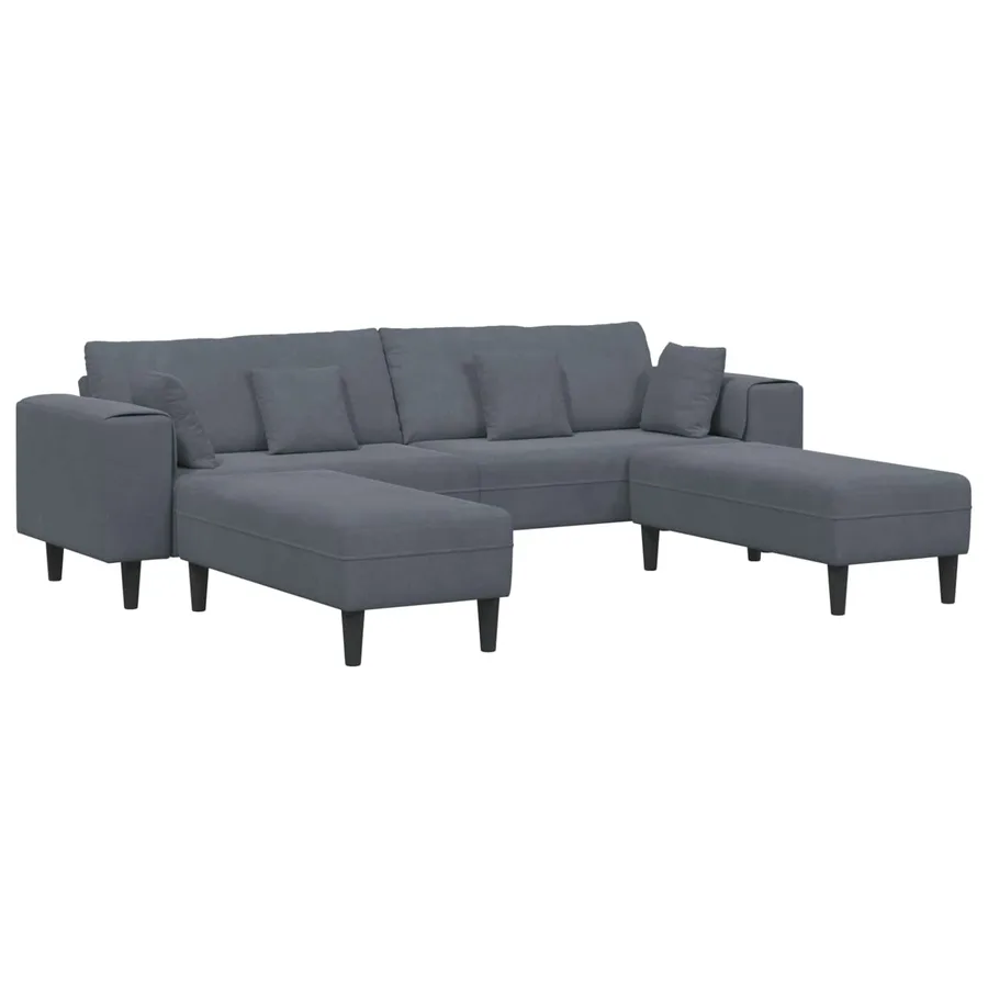 Canapé 3 pcs Gris foncé 250 x 188 x 76 cm Velours - 2