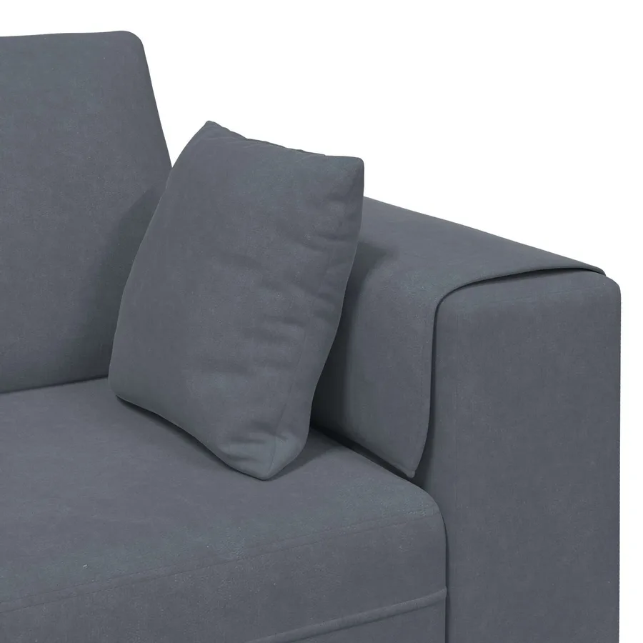 Canapé 3 pcs Gris foncé 250 x 188 x 76 cm Velours - 7