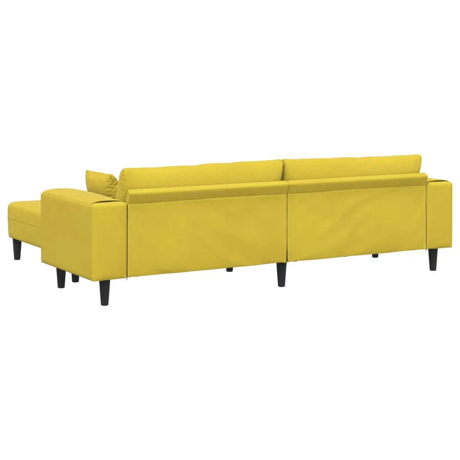 Canapé 3 pcs Jaune 250 x 188 x 76 cm Velours - 6