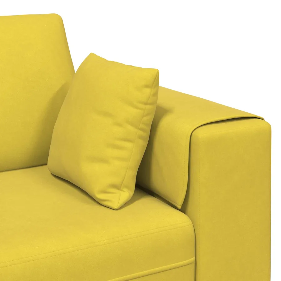 Canapé 3 pcs Jaune 250 x 188 x 76 cm Velours - 7