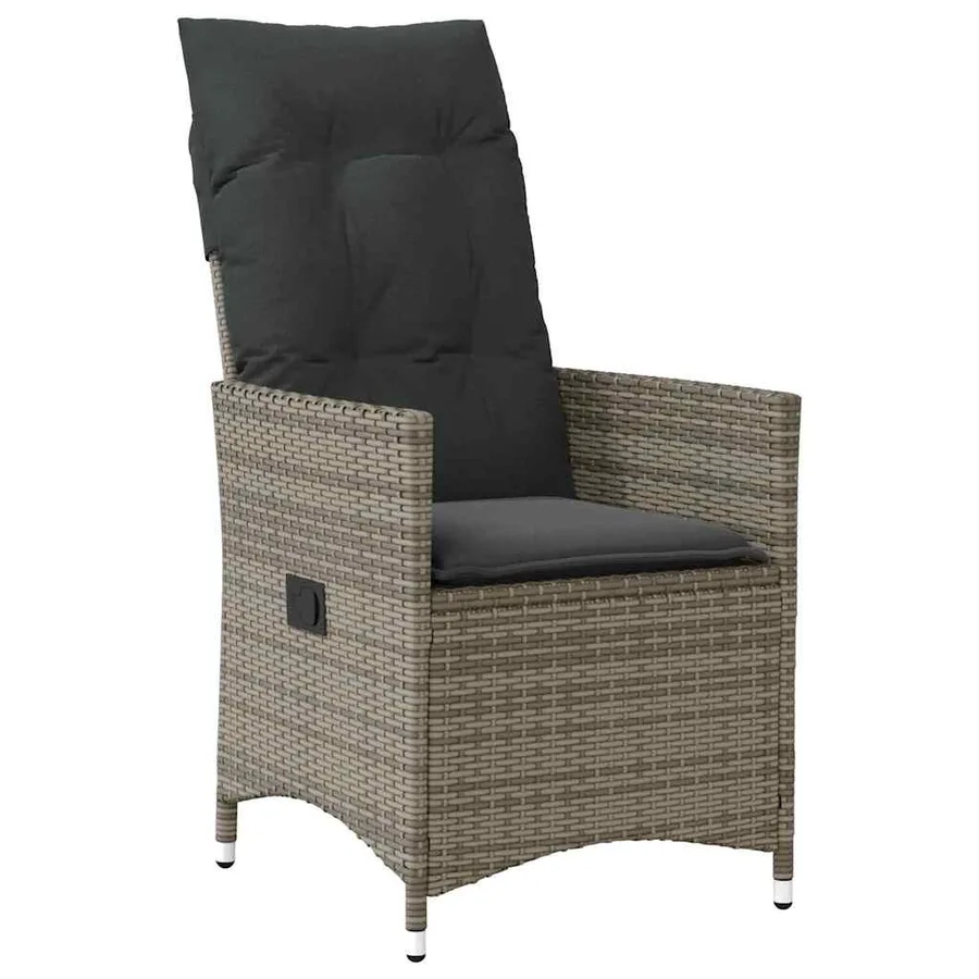 Ensemble de salle à manger pour jardin 5 pcs Gris polyrotin - 6