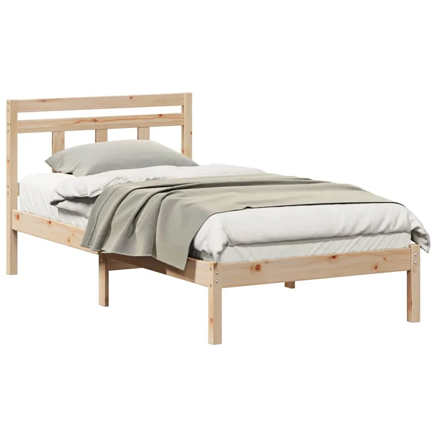 Cadre de lit Marron 90 x 190 cm Pin massif - 3