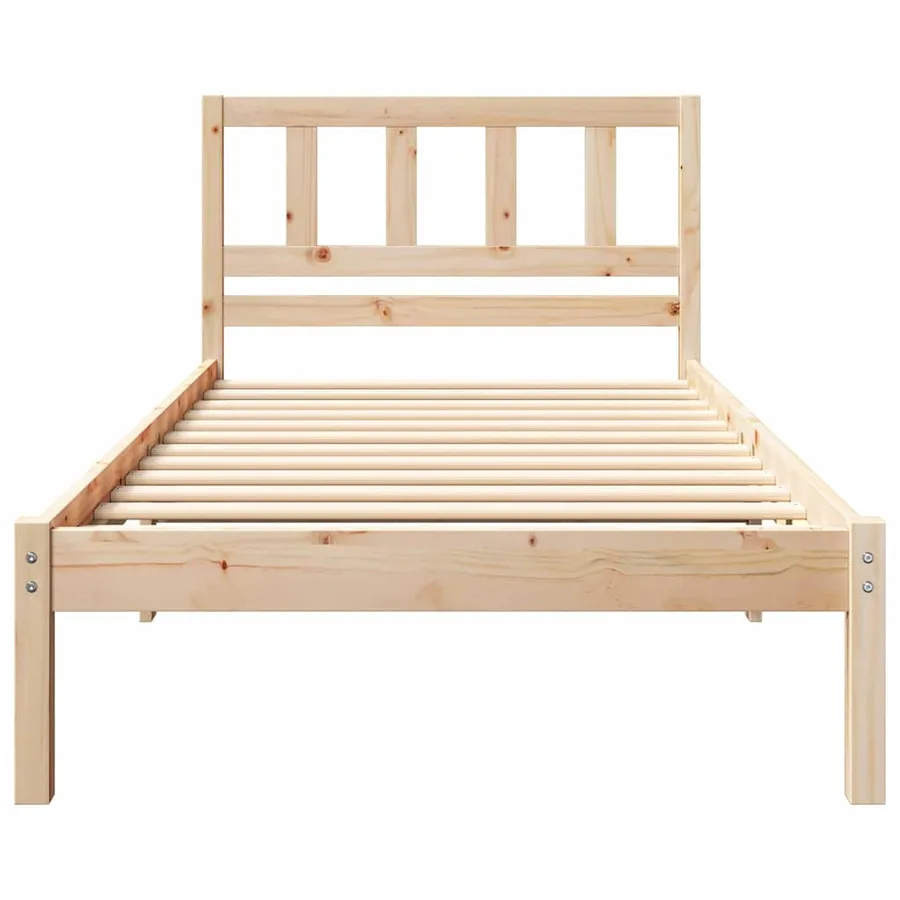 Cadre de lit avec tête de lit Marron 90 x 190 cm Pin massif - 4