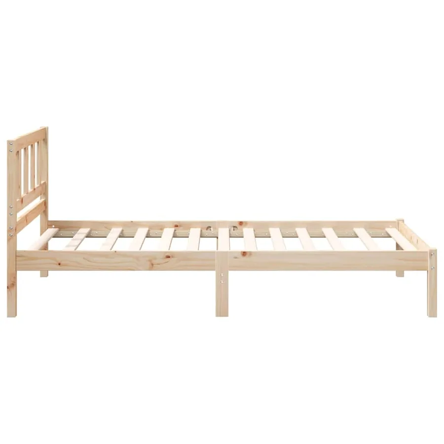 Cadre de lit avec tête de lit Marron 90 x 190 cm Pin massif - 5