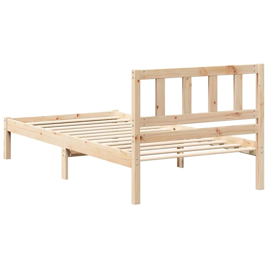 Cadre de lit avec tête de lit Marron 90 x 190 cm Pin massif - 6