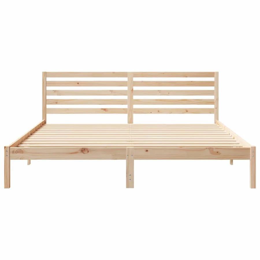 Cadre de lit avec tête de lit Marron 200 x 200 cm Pin massif - 5