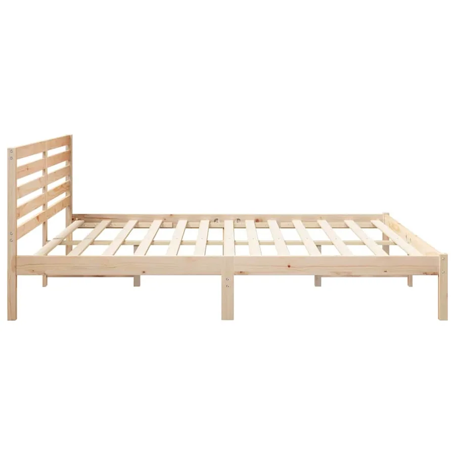 Cadre de lit avec tête de lit Marron 200 x 200 cm Pin massif - 6