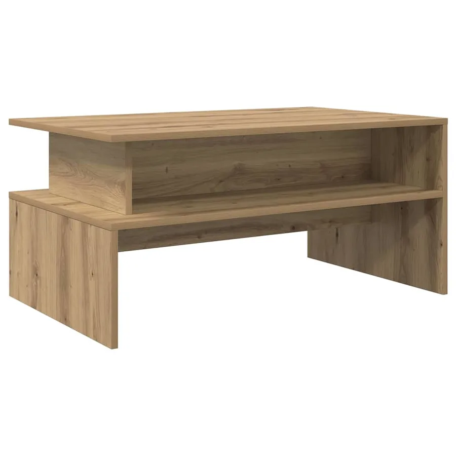 Table basse Chêne artisanal 90 x 55 x 42,5 cm Bois d'ingénierie - 2