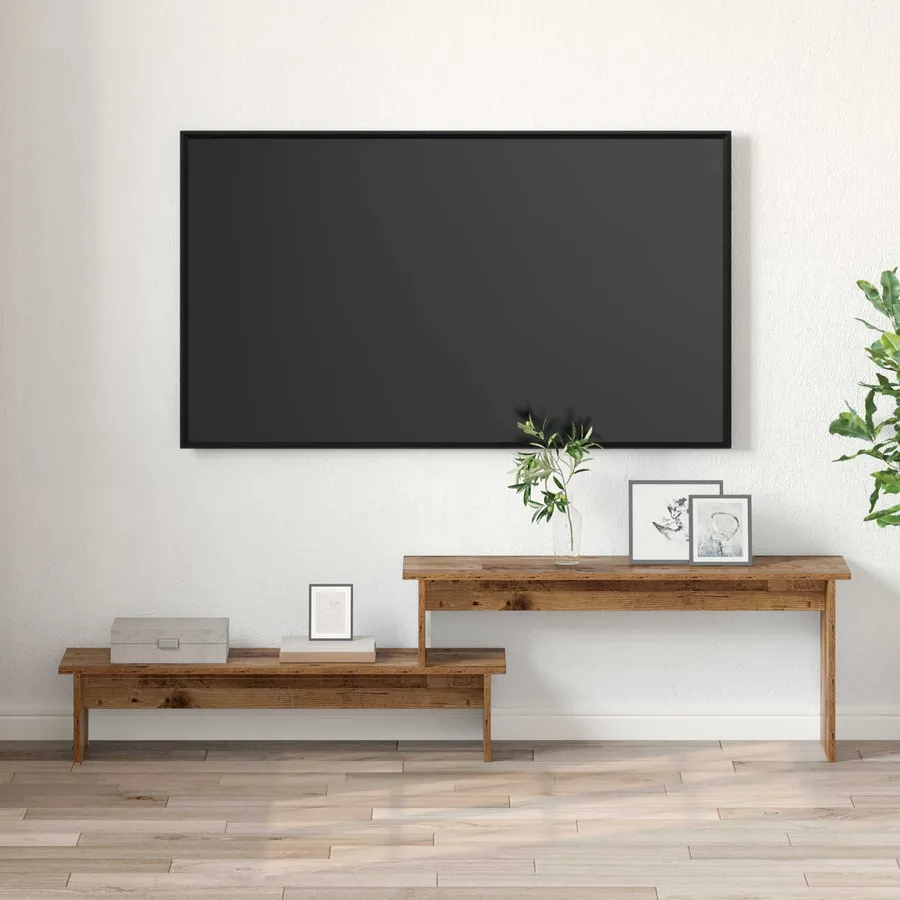 Ensemble meuble TV Montage mural Bois Ancien 180 x 30 x 43 cm - 4