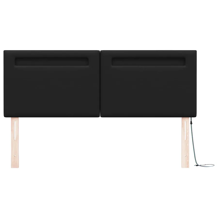 Tête de lit LED Noir 144 cm Cuir synthétique - 5