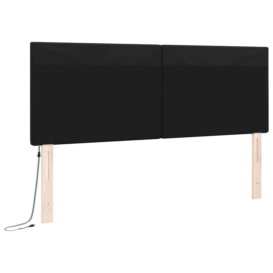 Tête de lit LED Noir 144 cm Cuir synthétique - 7