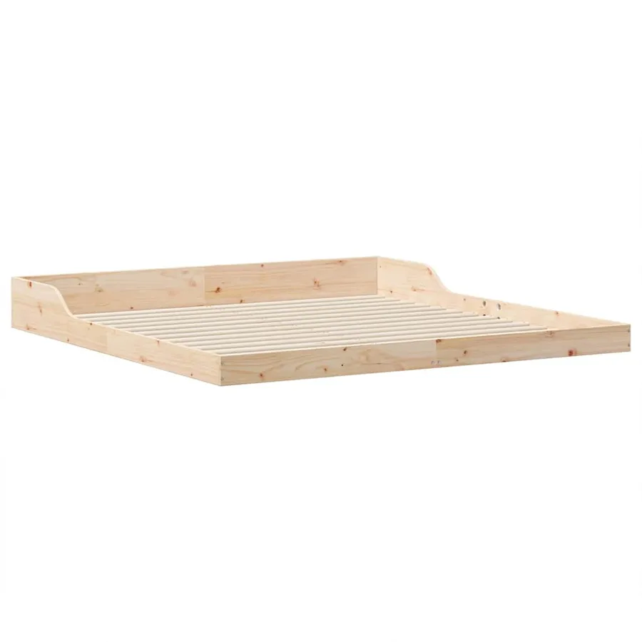 Cadre de lit Marron 200 x 200 cm Pin massif - 4