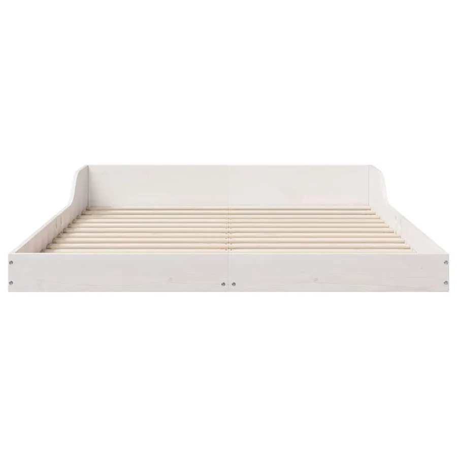 Cadre de lit Blanc 140 x 190 cm Pin massif - 5