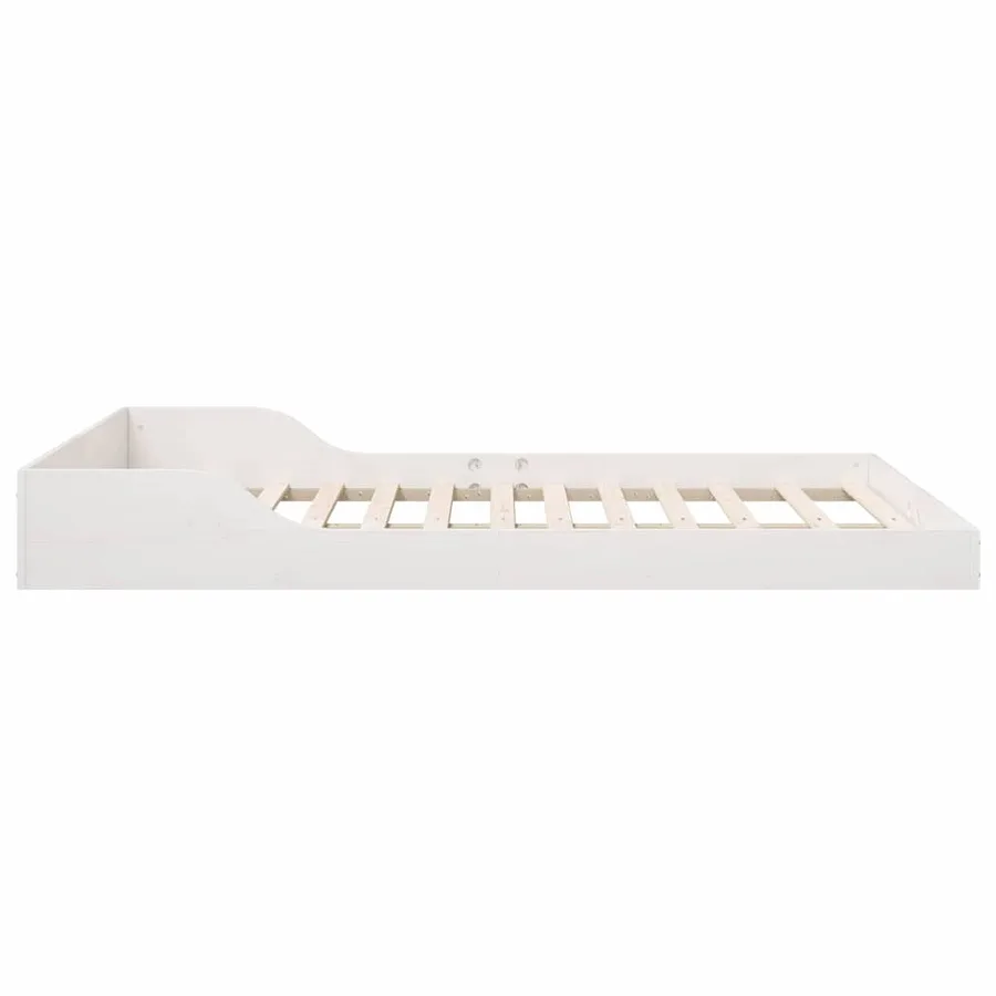 Cadre de lit Blanc 140 x 190 cm Pin massif - 6