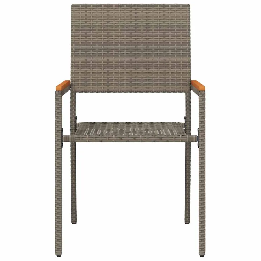 Chaises empilables de jardin 4 pcs Gris et marron - 5