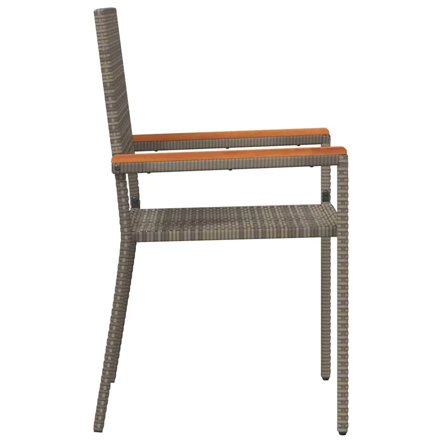 Chaises empilables de jardin 4 pcs Gris et marron - 6
