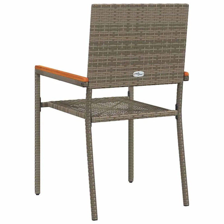 Chaises empilables de jardin 4 pcs Gris et marron - 7