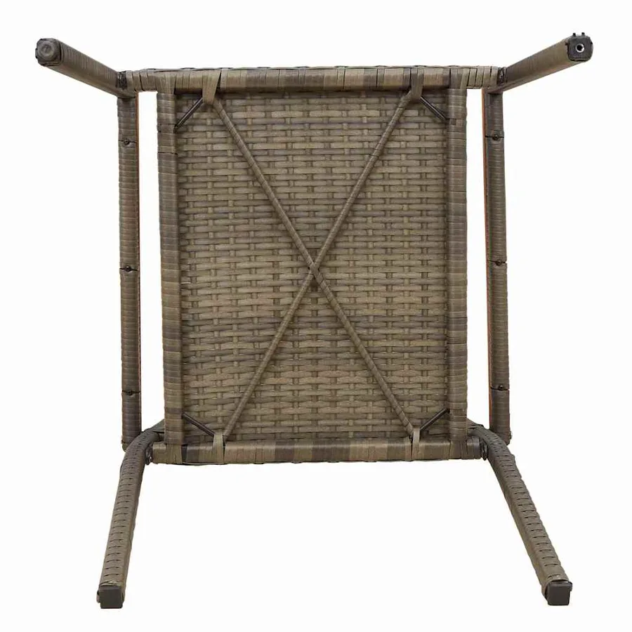 Chaises empilables de jardin 4 pcs Gris et marron - 9