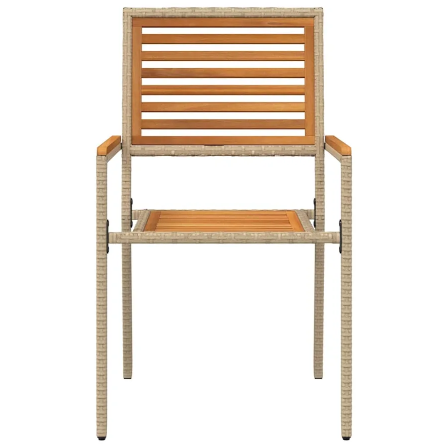 Chaises empilables de jardin 4 pcs Marron et beige - 5
