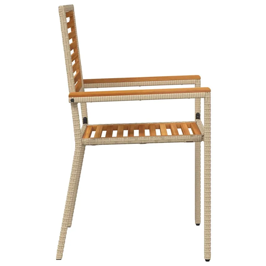 Chaises empilables de jardin 4 pcs Marron et beige - 6