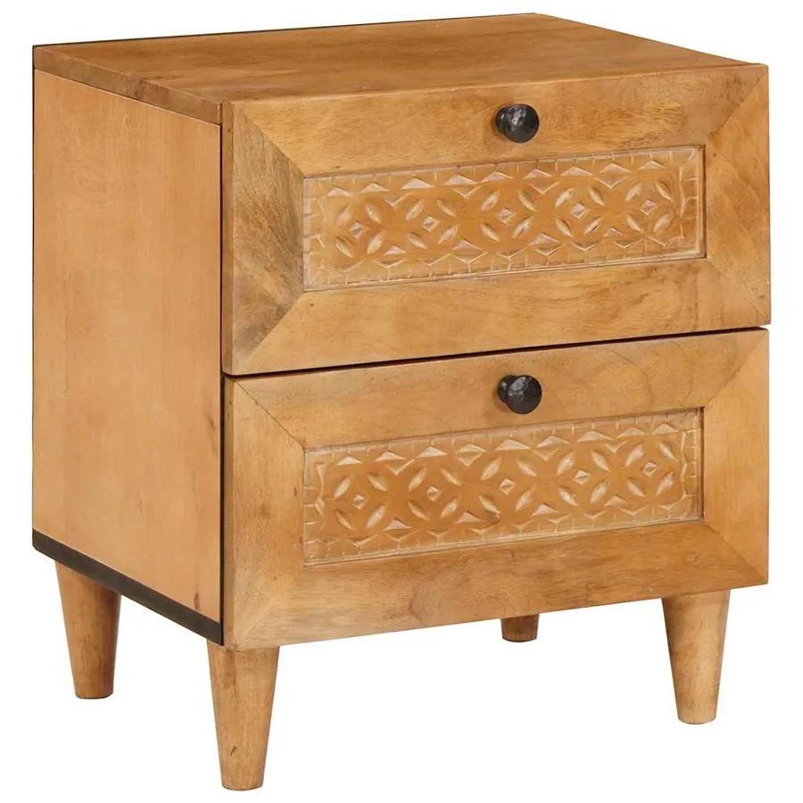 Table de chevet 2 pcs Marron Clair 40 x 33 x 46 cm - 2