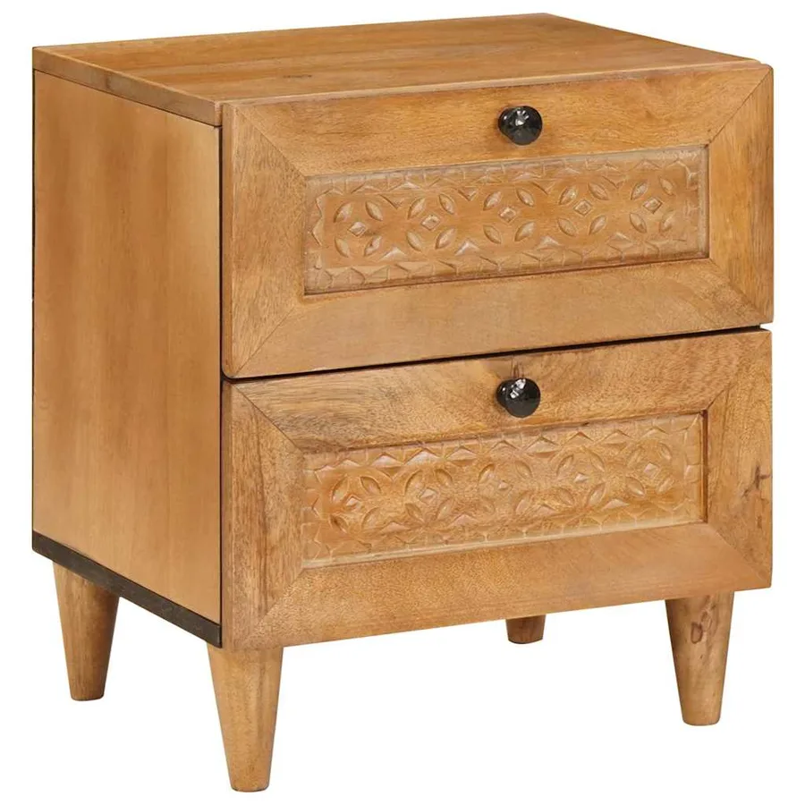Table de chevet 2 pcs Marron Clair 40 x 33 x 46 cm - 3
