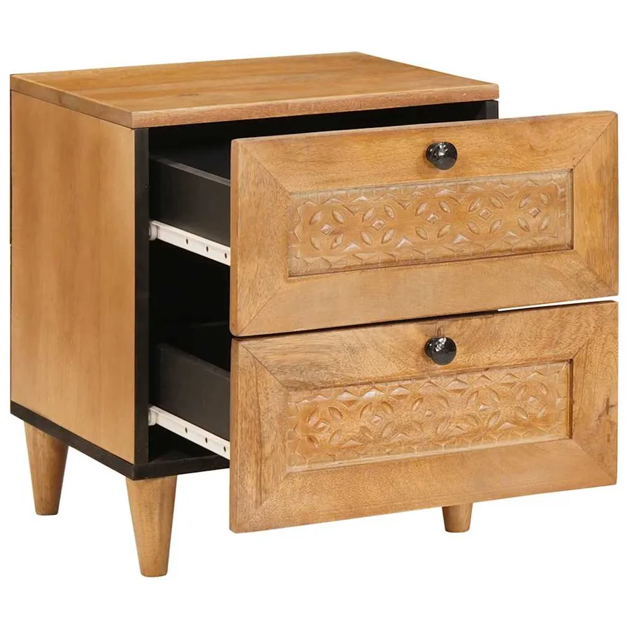 Table de chevet 2 pcs Marron Clair 40 x 33 x 46 cm - 4