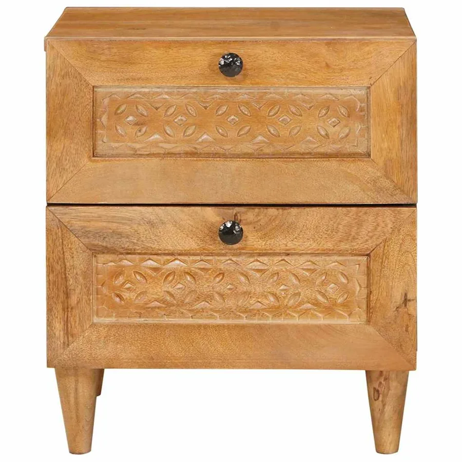 Table de chevet 2 pcs Marron Clair 40 x 33 x 46 cm - 5