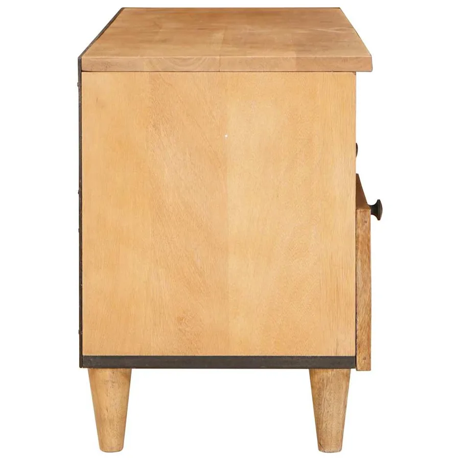 Meuble TV avec tiroir 100 x 33 x 46 cm Bois de mangue massif - 4