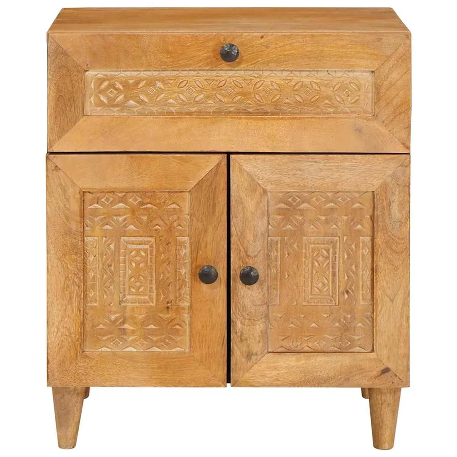 Table de chevet Marron Clair 50 x 33 x 60 cm Bois d'ingénierie - 3