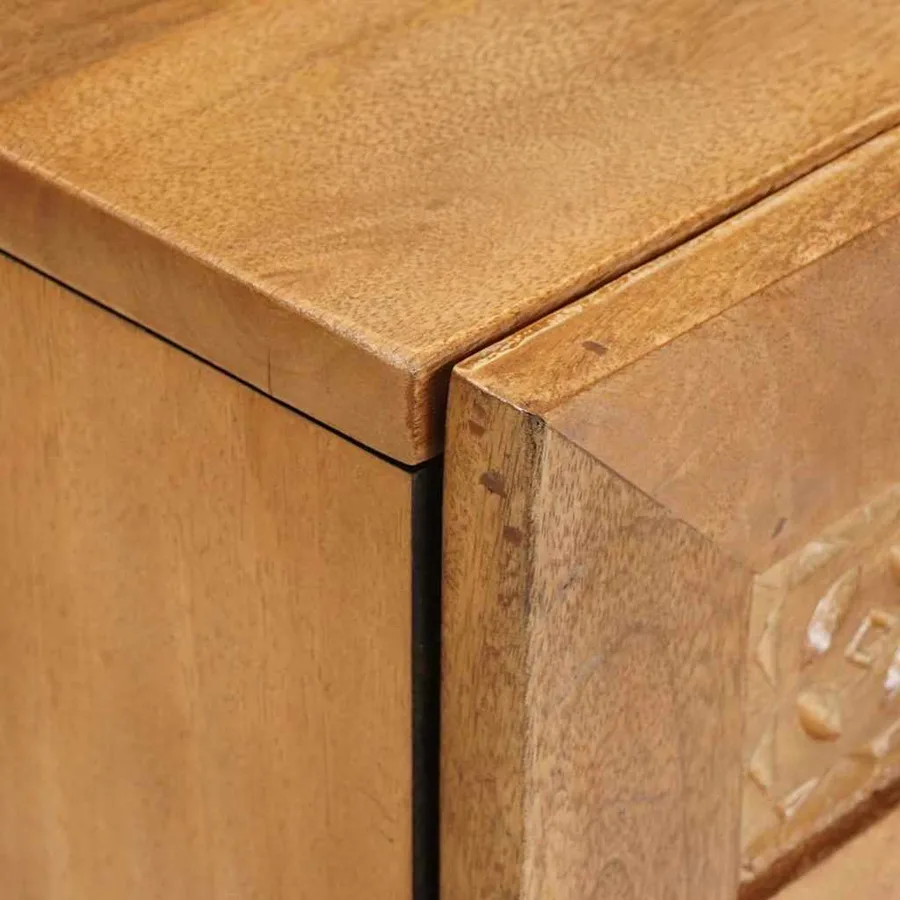 Table de chevet Marron Clair 50 x 33 x 60 cm Bois d'ingénierie - 6