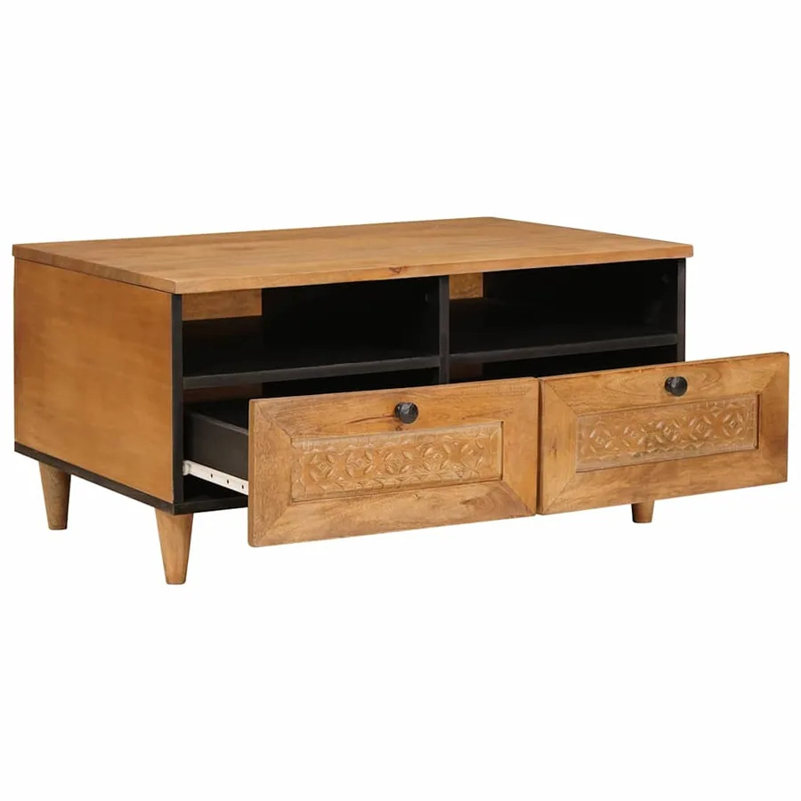 Table basse Marron Clair 80 x 54 x 40 cm Bois d'ingénierie - 2